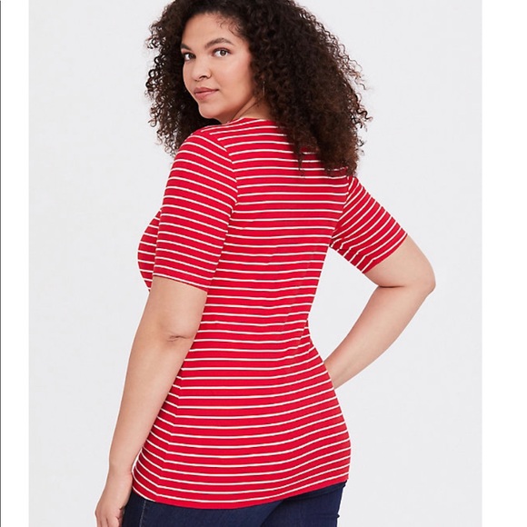 Torrid red and white stripe shirt - Picture 2 of 6